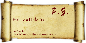 Pot Zoltán névjegykártya